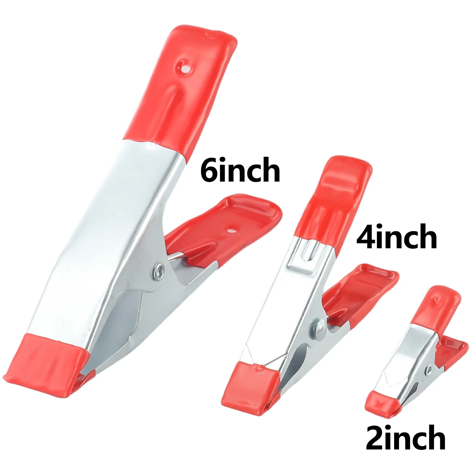 

1pcs 2/4/6 Inch Metal Heavy Duty Spring Clamps Crocodile Clip Red Rubber Tips Tool Clips Grip Holder Home Improvement Hardware