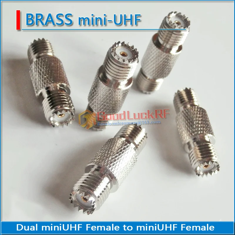 Двойной mini-UHF mini UHF Female to MINIUHF Female Jack, Латунный прямой радиочастотный разъем