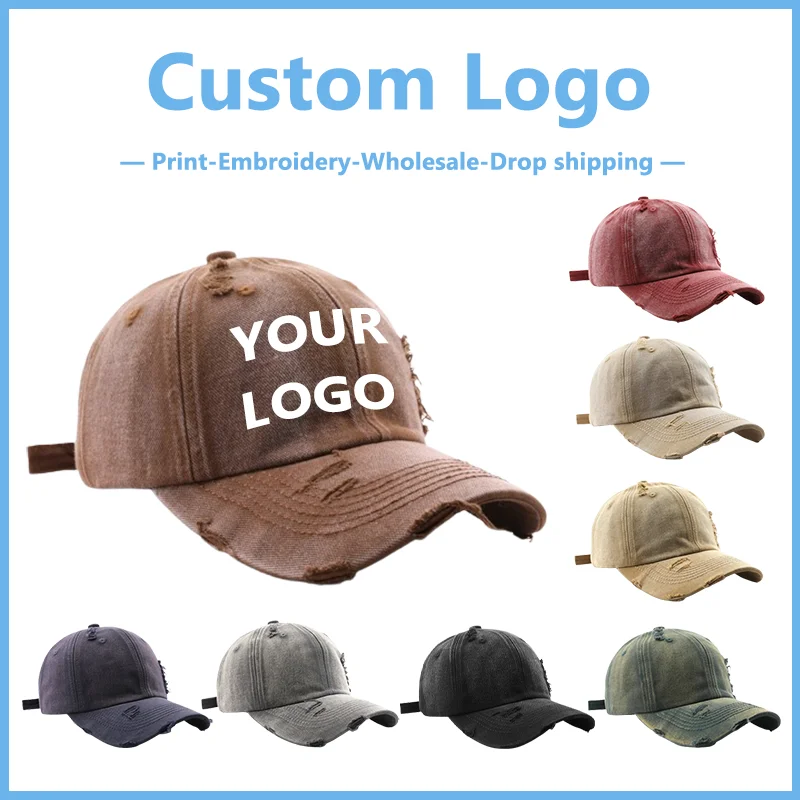 CWENDANER Baseball Cap Unisex - Vintage Look Mit Pferdeschwanz-Loch