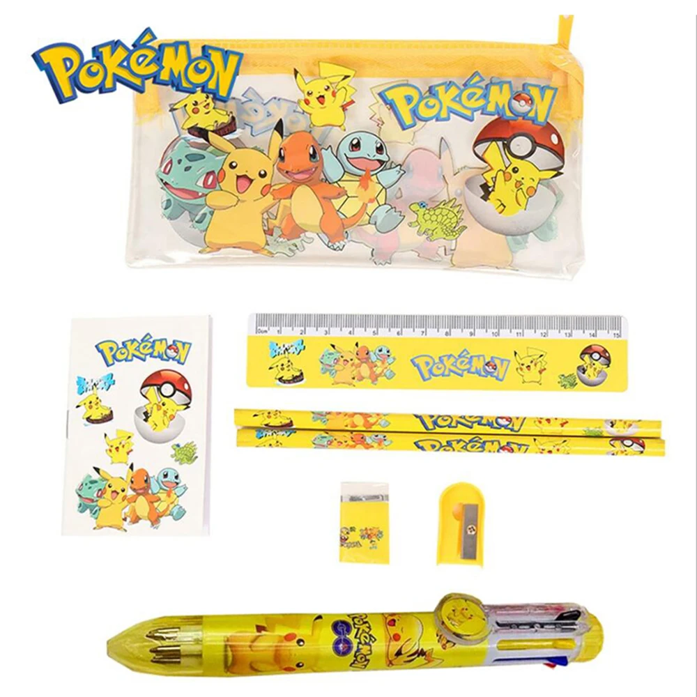 Set Di Cancelleria Pokemon A6 Set Astuccio Per Matite In Pvc 8 Colori Penna A Sfera Cartoon Pokemon Penna A Sfera Set Di Cancelleria Astuccio Per Mati