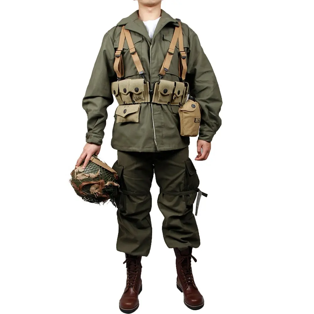 

WW2 US army green outdoor M43 jacket Windbreaker uniform Pure cotton and M1 Garand Equipment Combination(no shooes,no helmet)