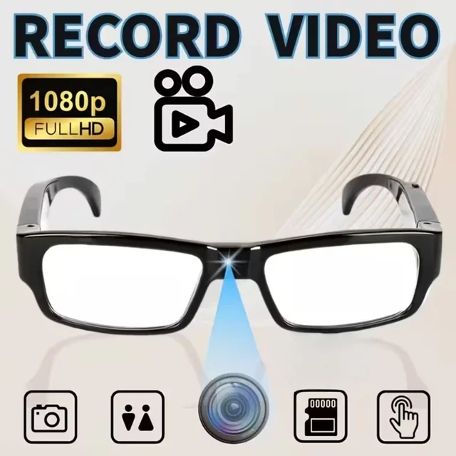 Portable Transparent Glasses with Camera Outdoor 1080P Sport Mini Camera Shooting HD Video Recorder Glasses Driving Bike Riding 1