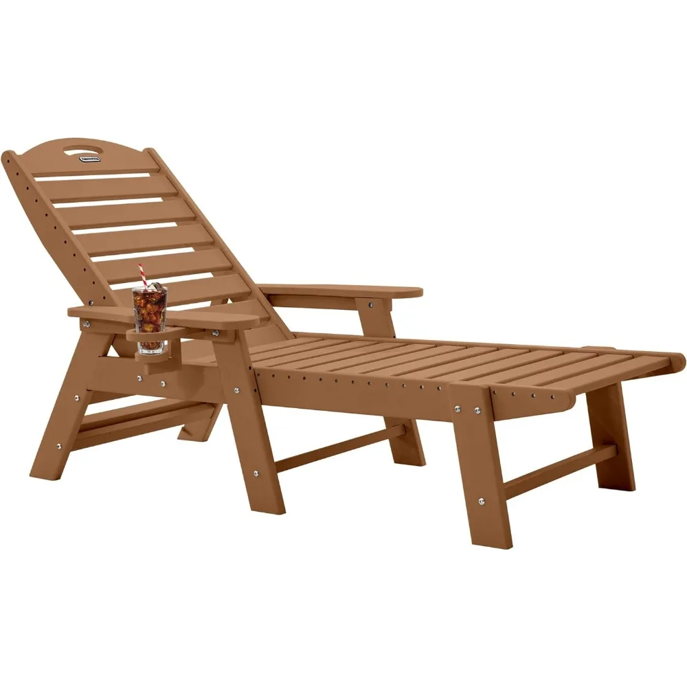 

Chaise Lounge for Outdoor,Patio Lounge Chairs for Outside, with 6 Positions,with Cup Holder for Pool Poolside Deck Backyard Lawn