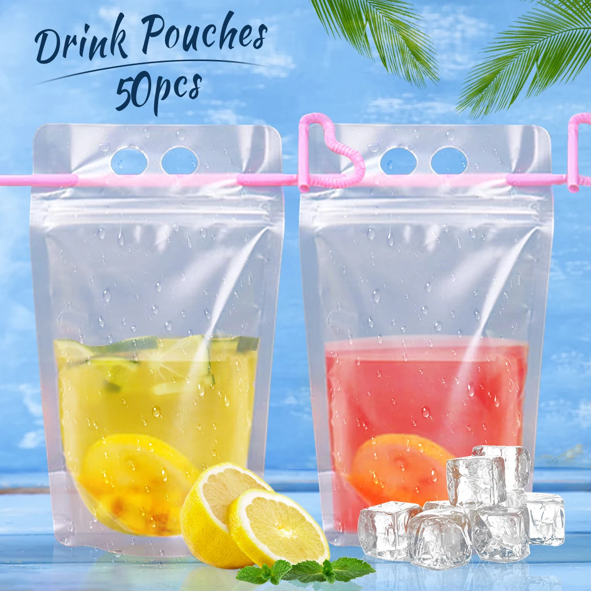 Drink Pouches with Straws Plastic Drink Bags with Zipper Party Beverage  Bags Juice Pouches for Adults and Teens - China Drink Pouches with Straws, Plastic  Drink Bags with Zipper