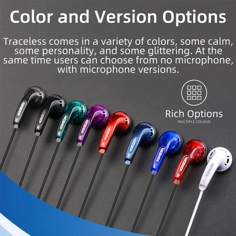 NICEHCK Traceless 3.5mm HIFI Earbud 15.4mm Dynamic Driver Unit DJ Bass Earphone Wired HD Microphone Headset EB2S/B40/B70/VIDO Wired Earphones