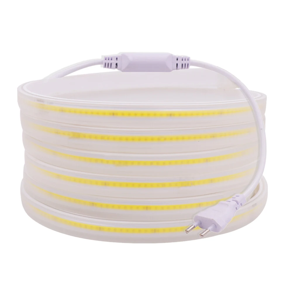 

COB Led Strip 220V Flexible Light High Density 288LED/m Linear Lighting CRI 90 Waterproof Natural/Warm White LED Ribbon Decor