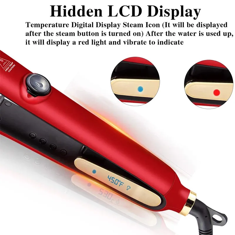 選べる楽譜プレゼント 液晶ナノセラミック釉薬フラット鉄プロフェッショナル電気毛コーム高速自動スプレースチームストレートヘアアイロン蒸気 スーパー Beauty Health Hair Care Styling Patnacomputers Com
