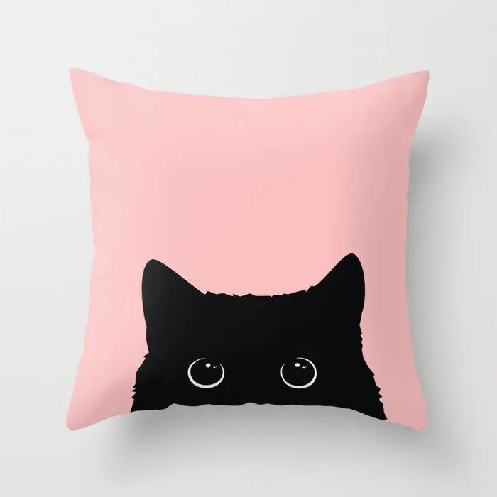 Black cat avatar pillow cases home decor Plush pillowcase，cushion covers 40x40,45x45,50x50,60x60 30x50 ，living room decoration