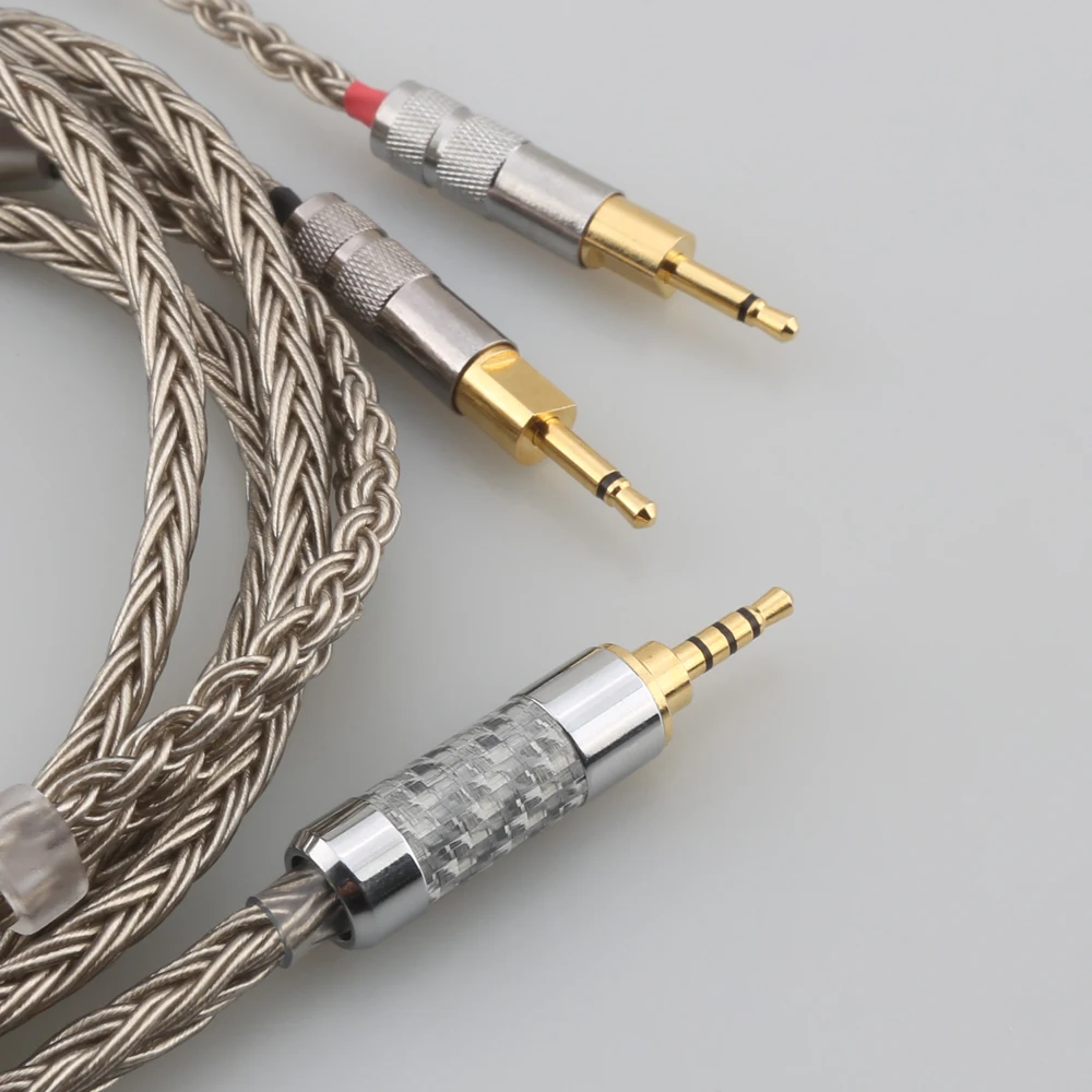 16 Cores Silver Plated HiFi Cable 6.35mm 3.5mm 4.4mm Male to Dual 2.5mm Adapter for Sennheiser HD700 NW ZX300A Headphone
