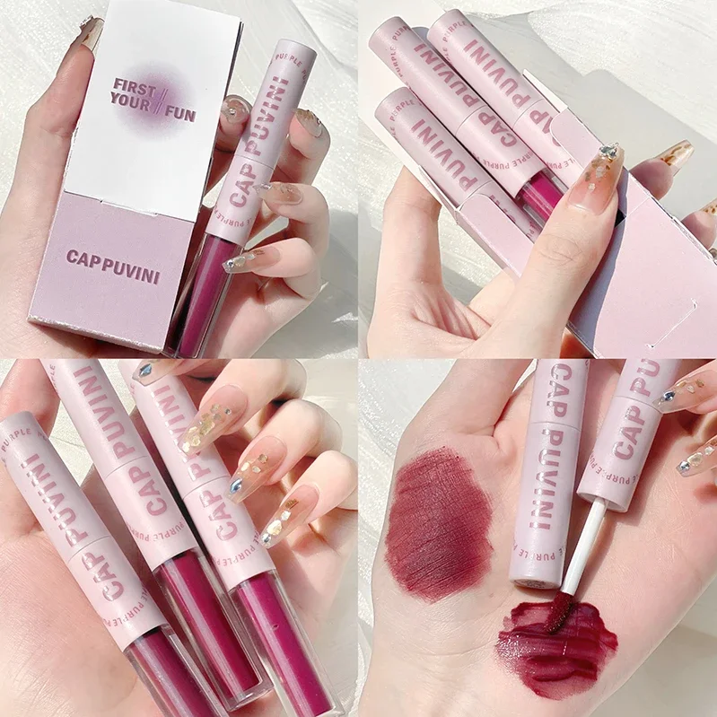 Lip Makeup Lip Gloss Lip Tint 2 IN 1 Mirror Lip Gloss Lipstick Set