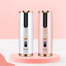 

Hair Curler LCD Cordless Auto Rotating Waver Curling Iron Ceramic Wireless USA