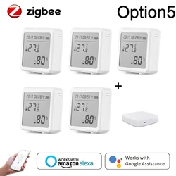 Tuya Zigbee – capteur d'humidité et de température d'intérieur, hygromètre, détecteur de thermomètre, télécommande intelligente, pour Alexa Google Home 