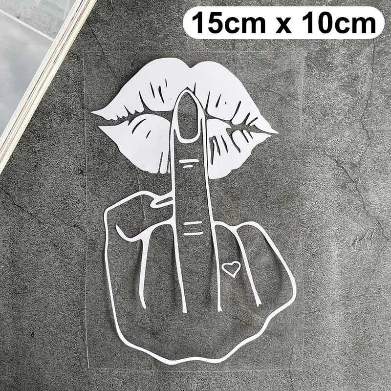 1PCS Give You A Kiss Like The Finger - Creative Reflective Vinyl Stickers Motorcycle Modification Stickers