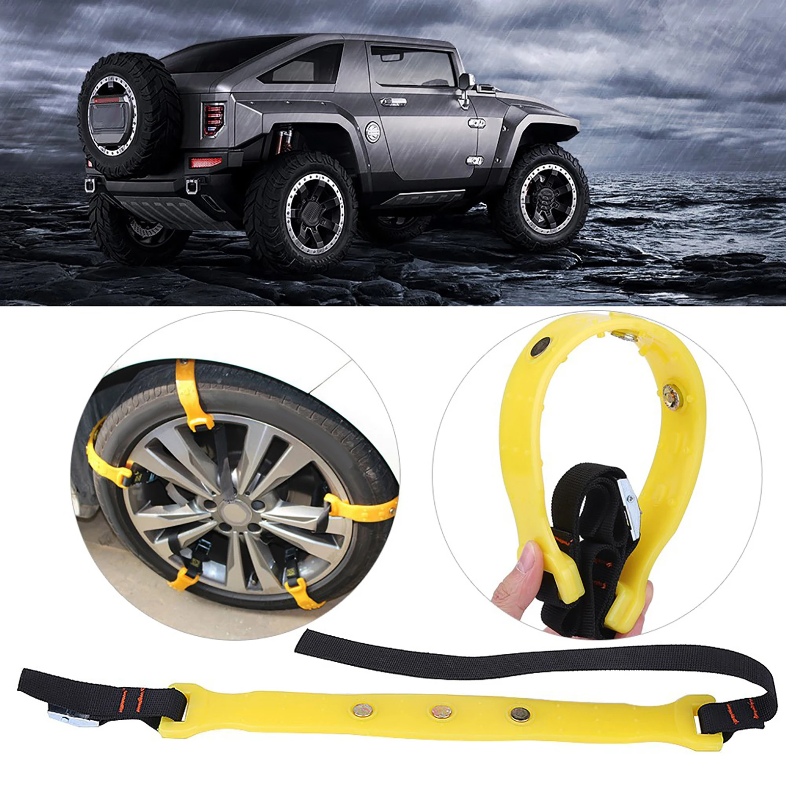 185‑225mm Tire Anti Skid Belt Snow Car Security Tyre Chains for Car Truck SUV Adjustable Tire Belt Chain