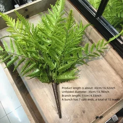 Artificial Greenery Fern Leaves for Home and Party Decor - 7-Branch Lush Design (1pcs da fern)