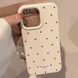 Vibrant Polka Dot Shockproof Silicone Phone Case - iPhone 15 (Antique white)