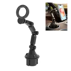 Magnetic Rotatable Foldable Car Phone Mount with Long Arm Design (Black)