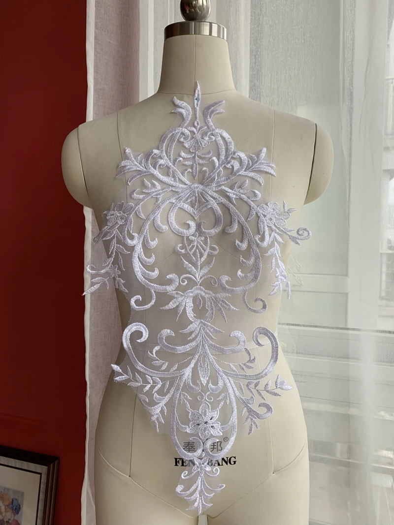 Applique Florale à Col Col Brodé à Coudre Pour Vêtements, Robe, Autocollant De Mode, Réparation De Décoration à Faire Soi-même (couleur : Gris