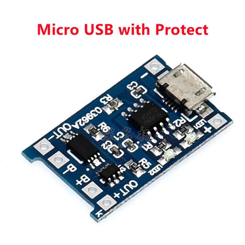 1~10PCS Micro USB/Type-C/Mini 5V1A 18650 TP4056 Lithium Battery Charger Module Charging Board With Protection Dual Functions