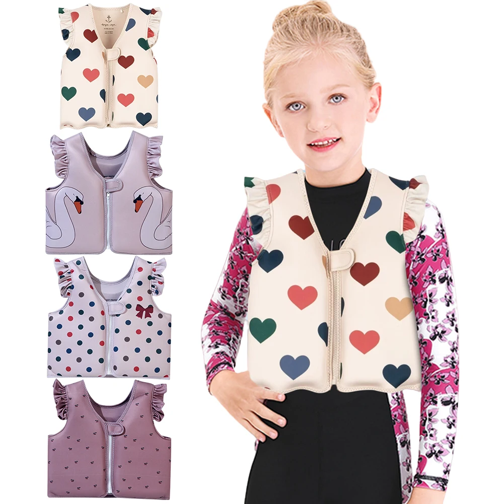 Kids Swim Vest Toddler Swim Trainer Vest Cartoon Boy Girl Swimming Aid Buoyancy Clothing Float Swimsuit Water Sports Life Jacket