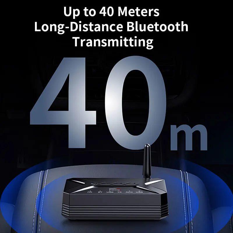 Low Latency Bluetooth 5.0 Audio Transmitter Receiver 3.5mm AUX Jack RCA USB 40M Wireless Adapter for TV PC Headphone