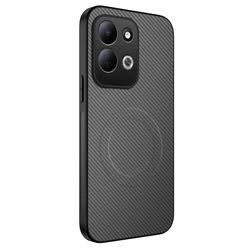 Custodia protettiva in TPU morbido con magnete in pelle PU e fibra di carbonio per telefono