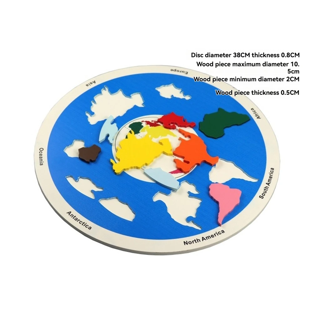 BAAU Wooden Planet Puzzles Learning Toy Kids Change Cognitive World Map Matching Game for 3-6 Years Old C