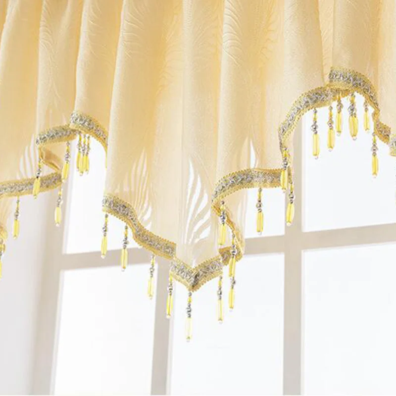 3pcs-130x-60cm-Solid-Color-Triangle-Curtain-Tassels-Crystal-Beads-Trim-Kitchen-Short-Window-Valance-Shading.jpg 3 db 130X 60 Cm -Es Szilárd Színű Háromszög Függönyboutcák Kristálygyöngyök Díszítés Konyha Rövid Ablak Velance Függöny Otthoni Dekoráció - Image 4