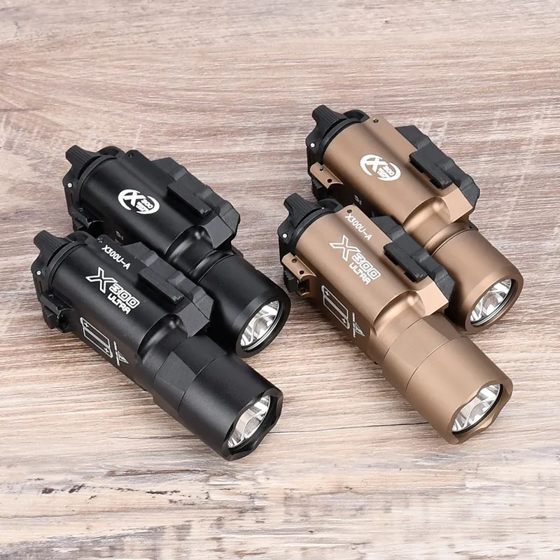 Tactical SF Surefir X300U X300 Ultra XH35 Metal Pistol Gun Strobe LED Light Fit 20mm Rail Airsoft Weapon Hunting Flashlight tactical surefir x300 x300u ultra x300v xh35 metal pistol gun strobe led light fit 20mm rail airsoft hanging hunting flashlight