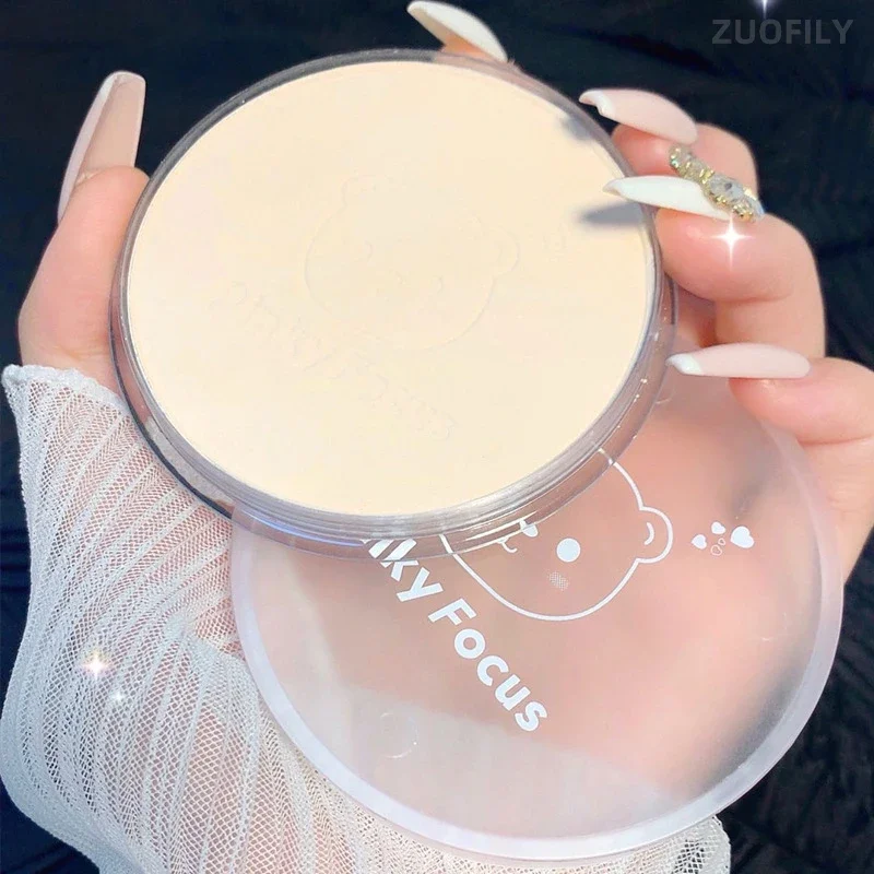 Face Powder Pressed Powder Foundation with Powder Puff Makeup Concealer