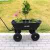 4 Cu.Ft. 10" No-Flat Tires Poly Yard Dump Cart with 180° Rotating Handle, 600 lbs Capacity Heavy Duty Garden Carts and Wagons 1