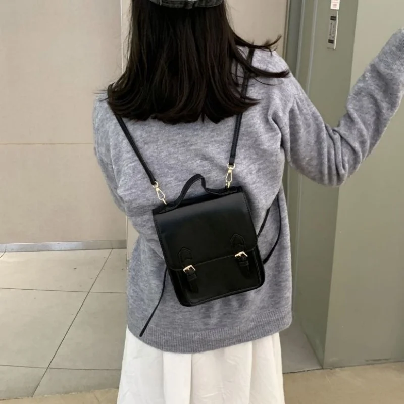 Vintage Pu Leather Handbag Preppy Style Fashion High School Students Backpacks Causal Girls Backapck