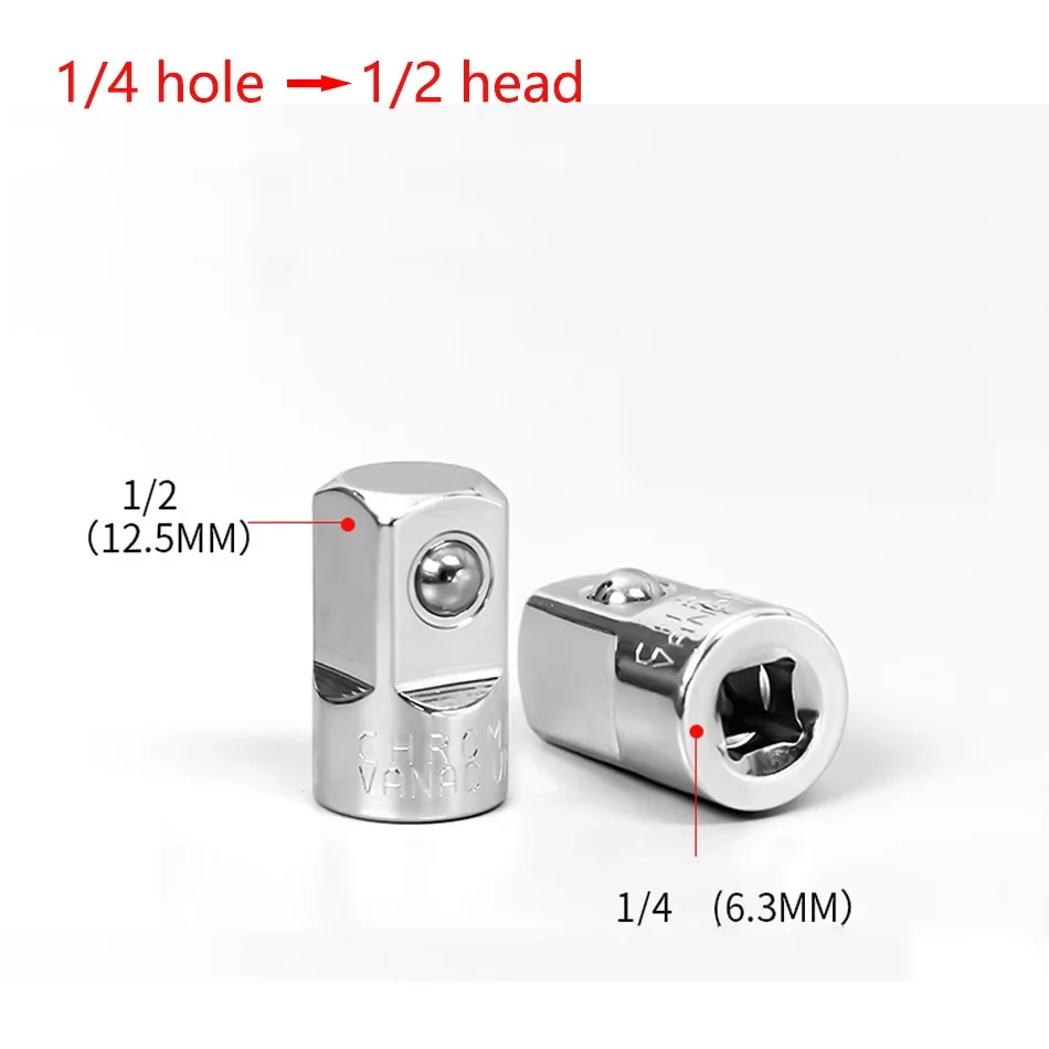 Ratchet Wrench Adapter 1/4" 3/8" 1/2" Chrome Vanadium Sleeve Drive Socket Converter Wrench Transform Joint 2025