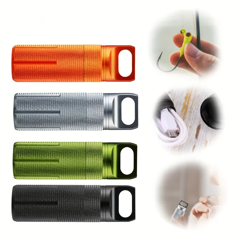 Portable Pill Case Waterproof EDC Container Capsule Airtight Aluminum Pill Bottle Keychain Pill Holder Travel Pill Storage