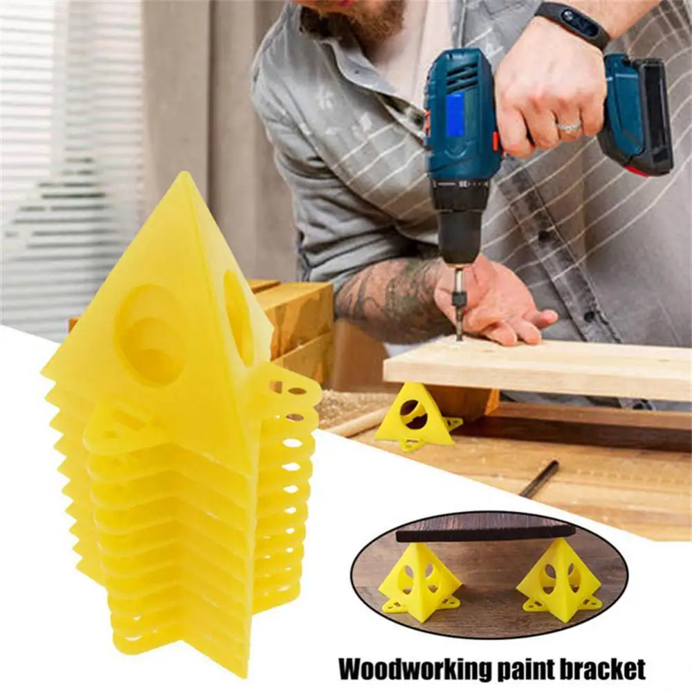 

10pcs Portable Woodworking Paint Triangle Stand Wood Support Pyramids Rack Carpenter Lift Pads Feet Tool Accessories Paint Pad