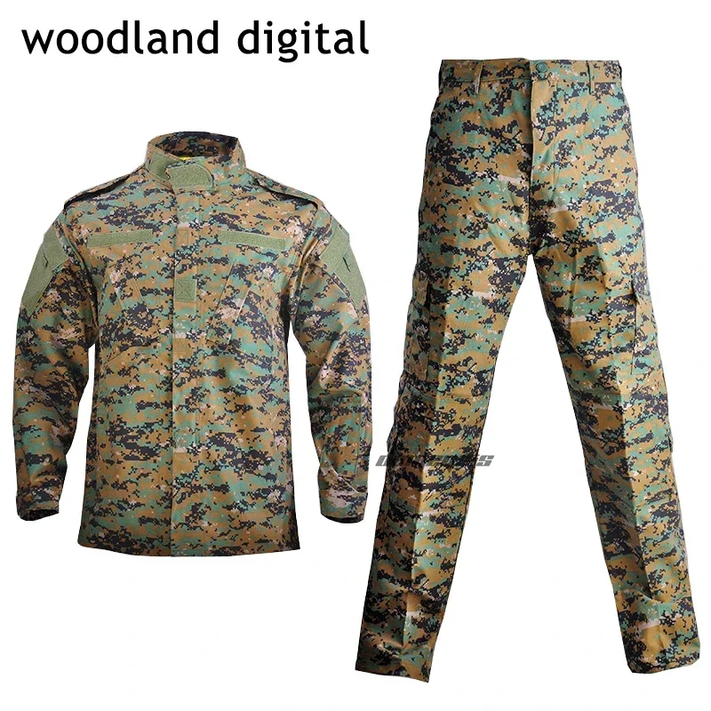 Tactical Camouflage Combat Uniform Set for Men - Shirt & Pants Suit for Airsoft and Hunting