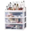 Desktop Storage Boxes With Draws for Vanity Skincare Cosmetics Organizer for Makeup Eyeshadow Brushes Lipstick Dresser Bathroom 1