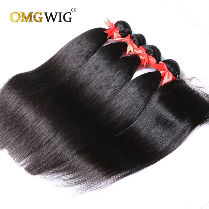 Natural Color Hair Bundles With 13x4 HD Frontal Straight Brazilian Human Hair 13X6 Frontal Brazilian