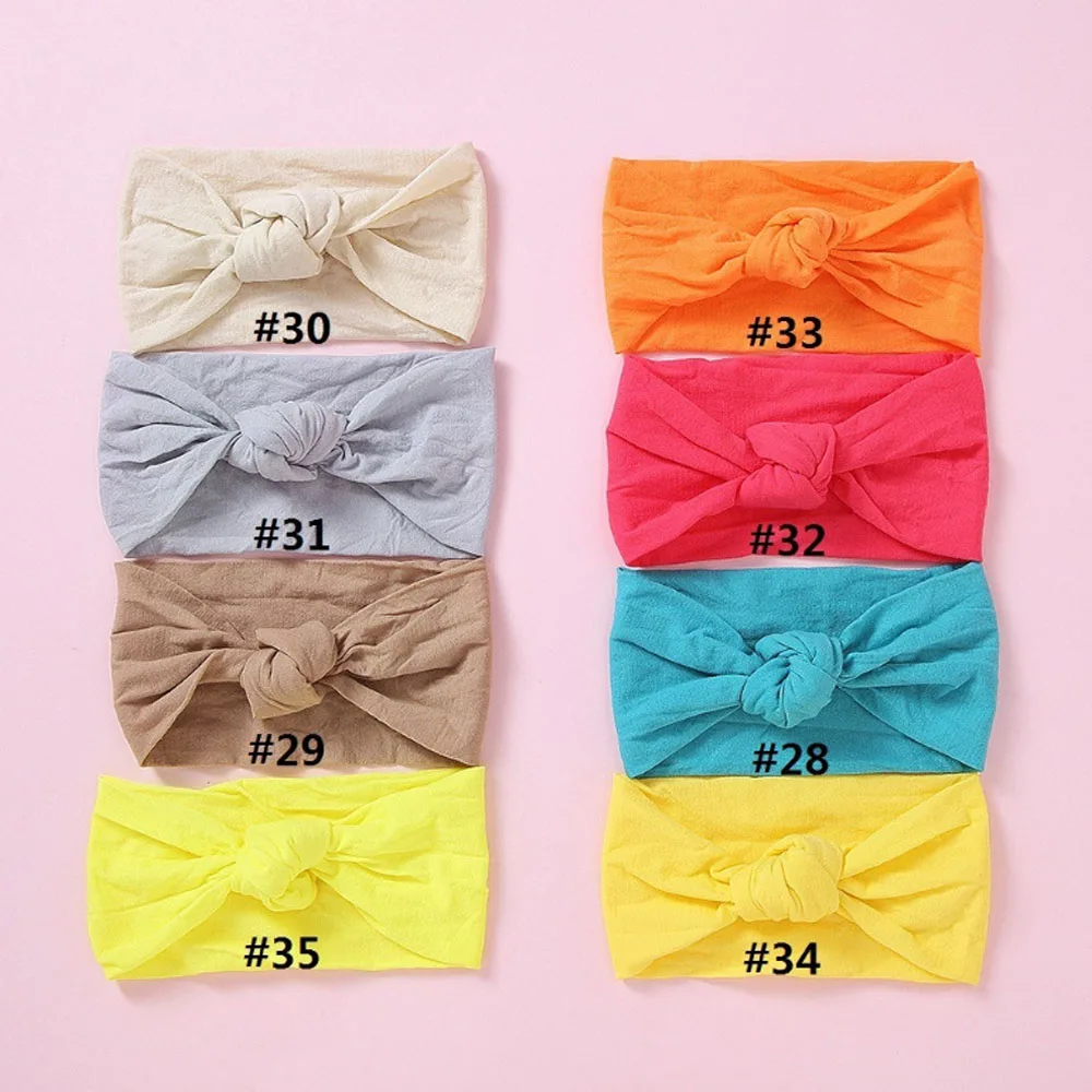 

35Pcs/Lot Simple Knot Nylon Headbands For Baby Girls DIY Hair Accessories Elastic HairBand Kids Children Fashion Headwear