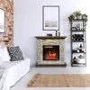 Wall Mantel Electric Fireplace with Remote Control, Smoky Gray Stone 4