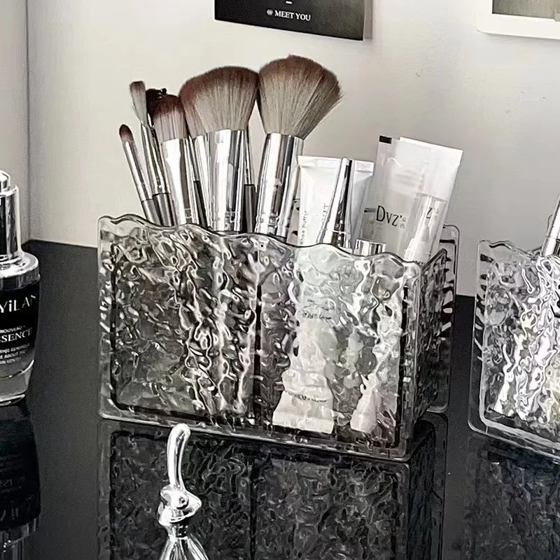 Transparent Eyebrow Pencil Brush Holder Glacier Pattern Acrylic Organizer for Cosmetics Makeup Storage Boxes Brush Containers 4