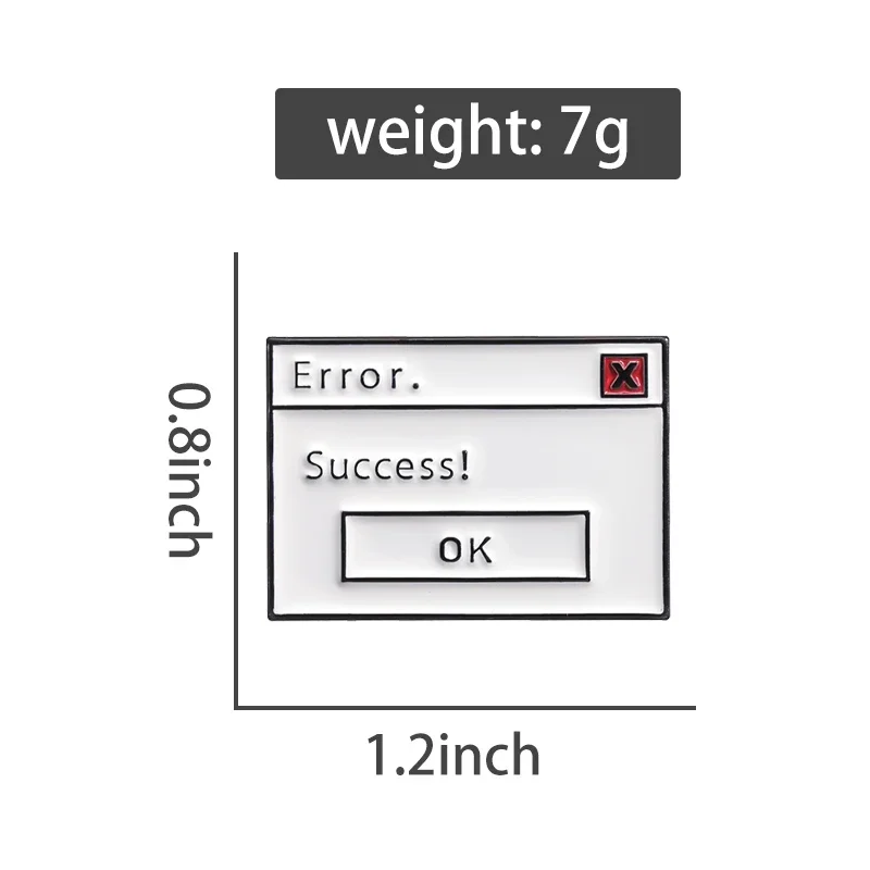 Click Error Success Option Emaille Pin Computer Seite Jump Box Revers Abzeichen Brosche Metall Lustige Schmuck Pin für Rucksack Zubehör – Detail 2