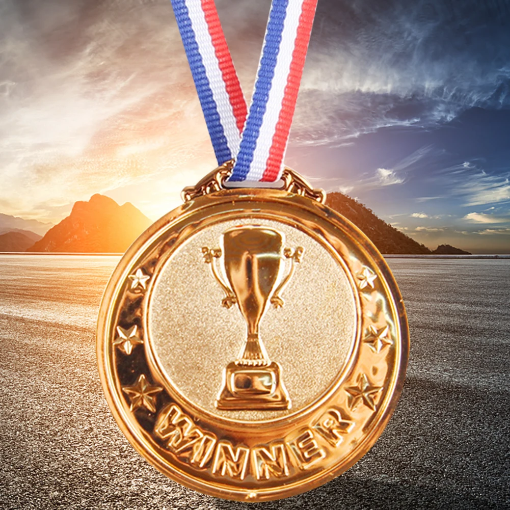 2.55 in Gold Plastic Winner Medal Medal Football Competition Prize Souvenir Gift Kids Golden Winner Awards for Kids Adults