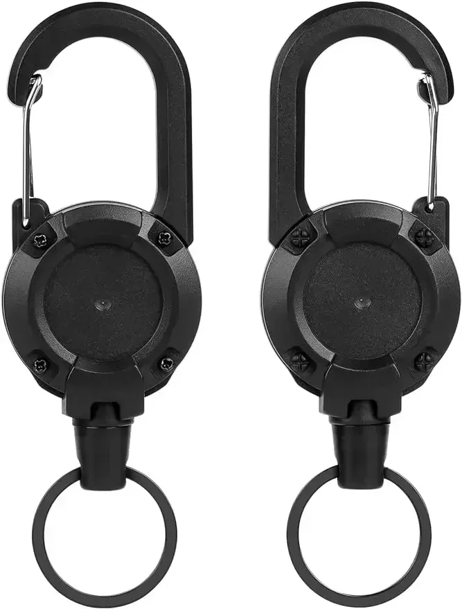 1PcsOutdoorRetractableWireRopeRetractableKeychainReel