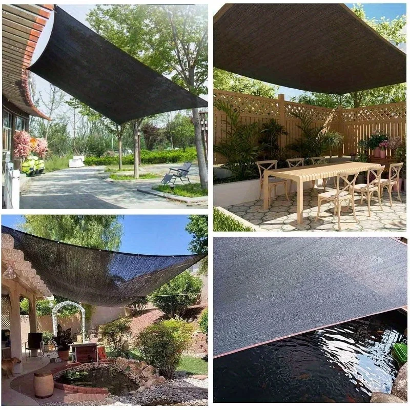Outdoor Shade Cloth, Shade Netting for Balcony, Garden, UV Resistant Awning, Shade Sail, with Grommet
