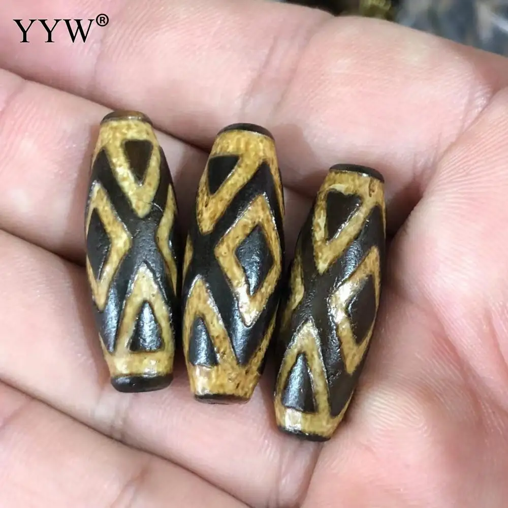 2PCs Natural Tibetan Dzi Beads For Making Diy Jewelry Oval Jewelry Handmade Making Diy Necklace Bracelet Tibetan 30x11mm