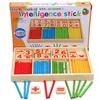 Children's math teaching aids, counting sticks, arithmetic learning box, wooden educational toys, Montessori education 1