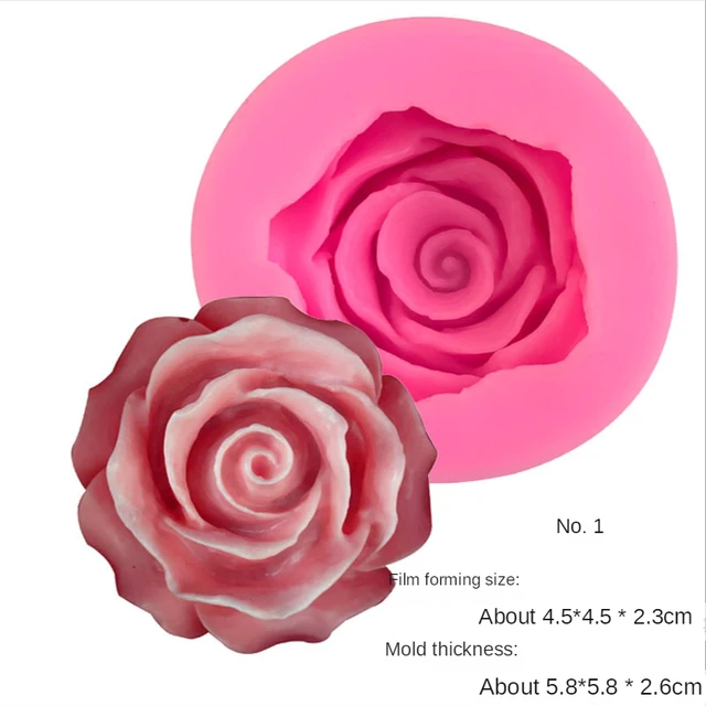 3/6pcs 3D Rose Flower Chocolate Fondant Cake Mold 3 Size Cake Rose