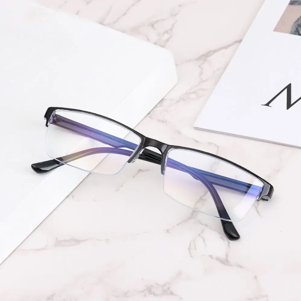 Anti-blue Ray Lesebrille Männer Frauen Hohe Qualität Halb-rahmen Dioptrien Brille Geschäfts Männlichen Presbyopie Brillen + 1.0 ~ + 4,0