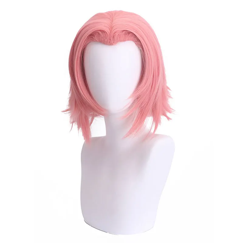 Halloween Frauen Mädchen Sakura Haruno Cosplay Perücke Anime Comic Sakura Pink Styled Haar Kostüme